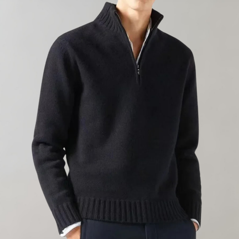 Adam - Elegante Half Zip Sweater Voor Heren - River Mode