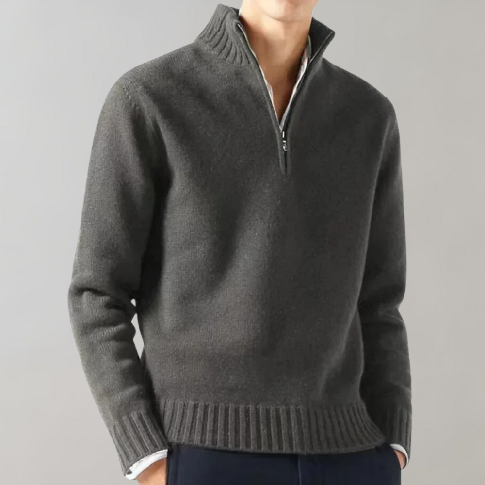 Adam - Elegante Half Zip Sweater Voor Heren - River Mode