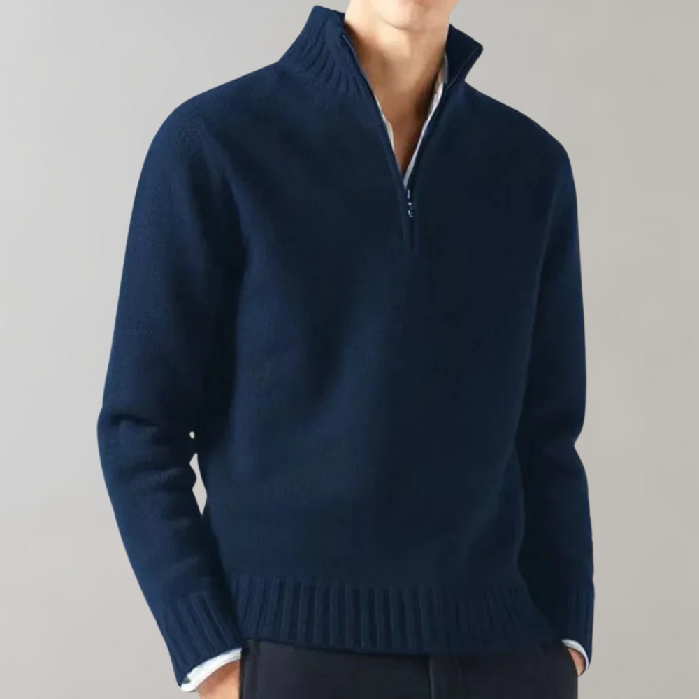 Adam - Elegante Half Zip Sweater Voor Heren - River Mode