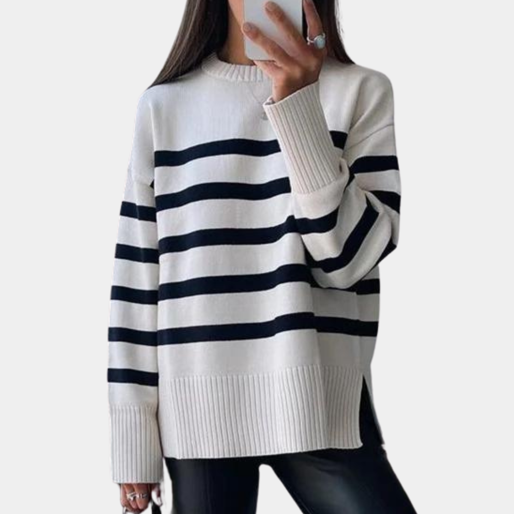 ALEXY - Gestreepte Oversized Dames Sweater - River Mode