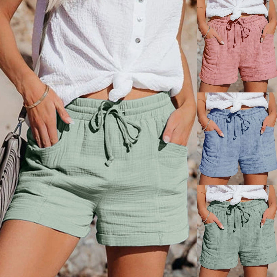 Bella - Katoenen Zomershort Voor Vrouwen - River Mode