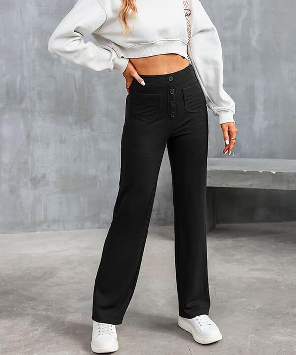 High-waisted Broek voor Dames | Elastich - River Mode